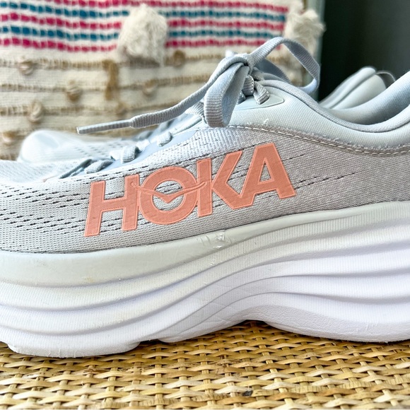 Hoka One One Bondi 8 Harbor Mist Lunar Rock Road-Running Sneakers Women’s 10 - Picture 9 of 9